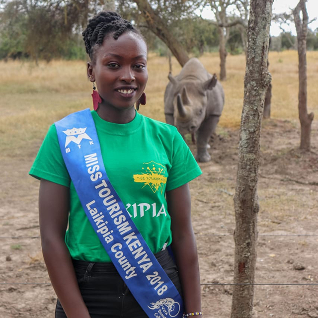 Miss Tourism Kenya on Ol Pejeta